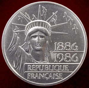 France Silver Piedfort 100 Francs 1986 - Statue of Liberty Centennial (K0203) - Picture 1 of 2