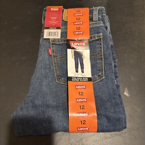 Levi’s Youth 720 High Rise Super Skinny  Blue Jeans Adjustable Size 12 NWT - Picture 1 of 4