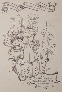 Menükarte Erinnerung Stifttag 8 April 1911 - Bild 1 von 3
