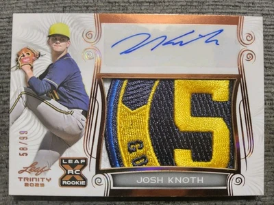 2023 LEAf TRINITY XRC AUTO MULTI COLOR PATCH 58/99! Brewers Prospect  - Image 1 of 4