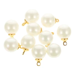 10Pcs Pearl Buttons Round Pearl Buttons Clothing Embellishment Decorative Button - Picture 1 of 12