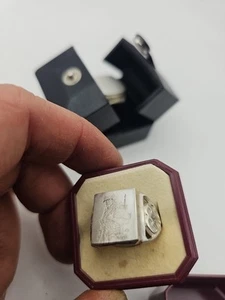 2 x German rings Africa Corps and German solder sterling silver Gent`s signet - Picture 1 of 4