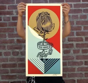 Shepard Fairey Obey RISE ABOVE ROSE GEOMETRIC Signierter Druck LE 550 - Bild 1 von 1