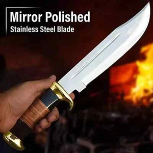 Mejor cuchillo Bowie hecho a mano personalizado cuchillo de caza mejores regalos para Navidad - Imagen 1 de 6