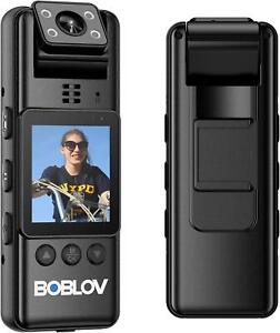 BOBLOV 128GB Body Worn Camera Mini Video Camera Night Vision HD 1080P  Camcorder