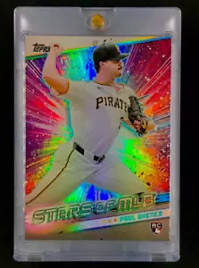 PAUL SKENES RARE ROOKIE REFRACTOR Holo SP Insert 2024 Topps Update - PIRATES - Picture 1 of 5