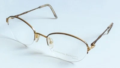 Catherine Deneuve Paris Spring Arms Gold Vintage Eyeglasses 51/19/135 C5 Women - Image 1 of 4