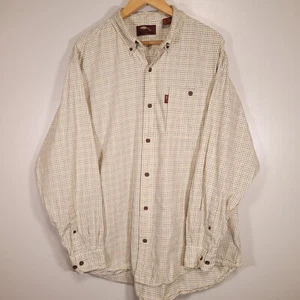 Bob Timberlake Men's XL Beige Grid Check Long Sleeve Button Up Shirt Cotton - Picture 1 of 6