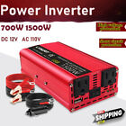 700W 1500W Power Inverter Car Converter DC 12V to AC 110V 120V USB Travel RV