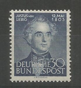 ALEMANIA - GERMANY 1953,  Justus Von Liebig**Chemist-Quimico. Mint