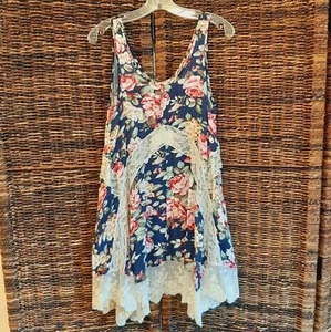 Umgee Kleid Damen klein blau Spitze Mini Babydoll Cottagecore Fairycore NEU - Bild 1 von 7