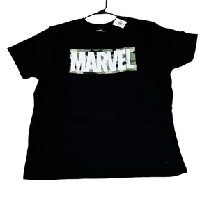 NWT Men’s Marvel Big Logo Black Short Sleeve T-Shirt Tee Size 3XL Tall  - Picture 1 of 6