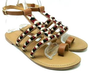 Cynthia Rowley Damen-Sandalen US 9 Riemchen mehrfarbig Leder flach Schuhe Indien - Bild 1 von 7