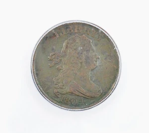 1804 Draped Bust Half Cent 1/2c - ICG XF 40 Details - C-6, Spiked Chin - Picture 1 of 11