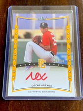 2014 Leaf Perfect Game Showcase Auto Gold /50 Oscar Arzaga #A-OA2 Red Ink Auto