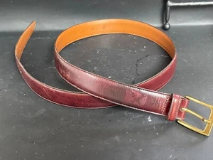 Cinturón Trafalgar de cuero marrón para hombre talla 38/95 hebilla de latón pulido Cortina 1,25" w - Imagen 1 de 12