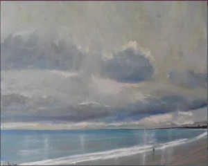 NEW ORIGINAL MALCOLM LUDVIGSEN Bridlington South Bay 2023 COASTAL OIL PAINTING - Picture 1 of 1