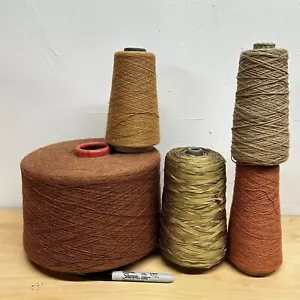 7+ Lbs. Mixed fiber LOT Yarn on Cone Machine KNITTING crochet weaving KNIT - Picture 1 of 8