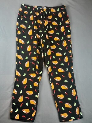 Old Navy Flannel Sleep Lounge Pants Men's L Taco Design Elastic Waist Pockets  - Image 1 of 4