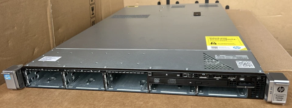 HP DL360p G8 654081-B21, 2xE5-2660V2 CPU, 8x16GB PC3-14900R RAM, 2x750W DC PSU. - Image 1 of 4