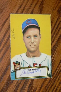 BOB KENNEDY SIGNED AUTOGRAPHED 1952 TOPPS CARD # 77 CLEVELAND INDIANS - Picture 1 of 2