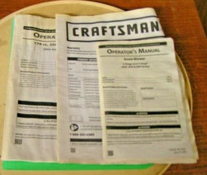CRAFTSMAN/MTD 179CC-272CC OHV 2-STAGE/3-STAGE SNOWBLOWER OWNER'S MANUAL SET - Picture 1 of 4