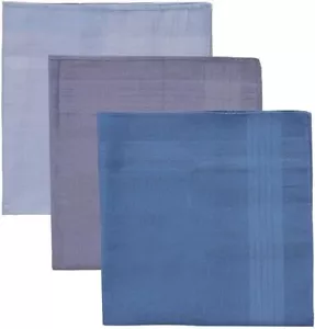 KAV 40x40 CM Herren 3er Pack Baumwolle Taschentücher, weiche & robuste Taschentücher für Männer - blau - Bild 1 von 3