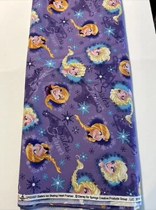 Purple Frozen Sisters Ice Skating Heart Frame by Springs Creative 4 Yds X 44” - Picture 1 of 3