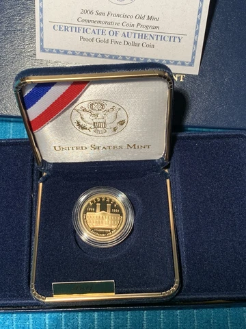 2006 S $5 GOLD PROOF SAN FRANCISCO OLD MINT CENTENNIAL COMMEMORATIVE W/all OGP Cover