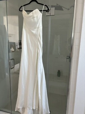 Anthropologie BHLDN Watters Orlie Strapless Corset Satin Sheath Wedding Dress - Image 1 of 4