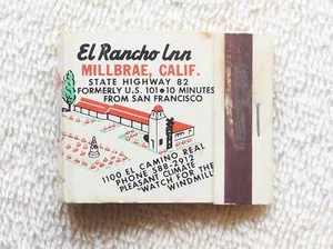 VINTAGE MATCHES EL RANCHO INN BEST WESTERN MILLBRAE SAN JOSE SAN FRANCISCO  - Picture 1 of 6