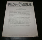 Pat Methney Press Release Tour Dates And David Bowie Collaboration 1984 1 Page