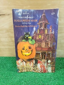 Vintage Hallmark Percy Kürbis Halloween Maske - gestanzt mit elastischer Schnur - ungeöffnet - Bild 1 von 12