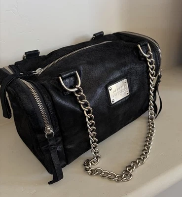 Bolso Cartera Armani Exchange Cuero Negro Y2K Vintage Años 2000 Cadena Hombro A|X Foto 1 de 4