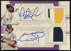 2020 Topps Definitive Dual Auto Relics Purple Fernando Tatis Jr. / Paddack /10 - Picture 1 of 3
