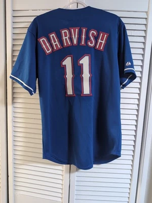 Majestic Blue Texas Rangers #11 Yu Darvish Baseball Jersey Size M - Image 1 of 4