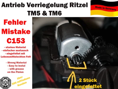 2 Pinions + Grease for Vorwerk Thermomix TM5 TM6 Drive Lock C 153 TM5 TM6 - Image 1 of 4