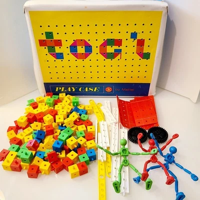 VINTAGE TOGL TOG'L MATTEL Building Toys 1968 Carrying Case #4620 Man Men Lot Set - Image 1 of 4