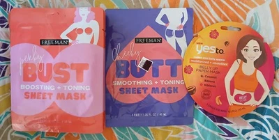 Lote de 7 Mascarillas Sábanas Corporales - Busto, Glúteos y Vientre (Freeman y YesTo)  Foto 1 de 4