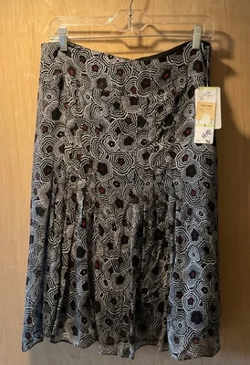 NWT Anne Klein Women’s Silk Skirt 4 Midi Abstract Dot Boho Cottagecore - Image 1 of 4