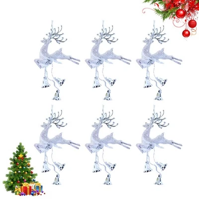  2 Pack Tannenbaumschmuck Silber Rentier-Ornamente Weihnachtsschmuck - Bild 1 von 4