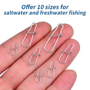 500Pcs Duo-Lock Fishing Snap Fastlock Clips Stainless Lure Connector 17-187LB - Picture 1 of 34