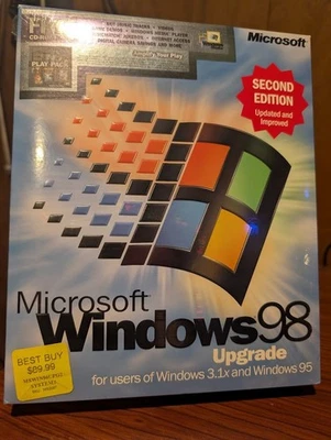 Microsoft WINDOWS 98 Upgrade 2nd Edition Getting Started Original CD, Book & Box - Image 1 of 4