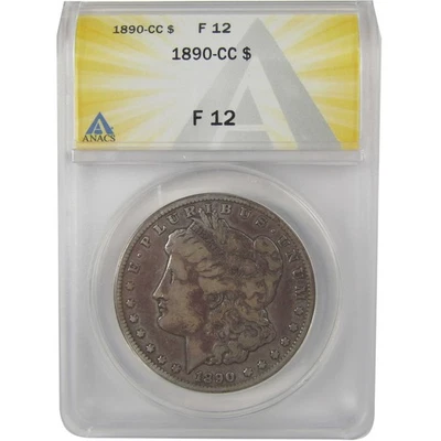 1890 CC Morgan Dollar F 12 ANACS Silver $1 Coin SKU:I22212 - Image 1 of 4