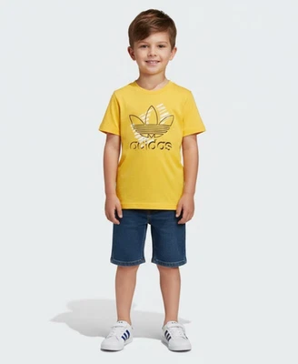Adidas мальчиков оригиналы трилистник искусства футболка в желтый, размер X-маленький, DY5856 - Изображение 1 из 2