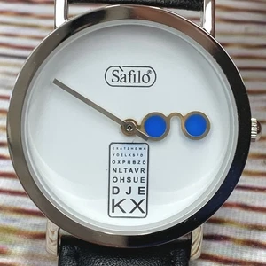Safilo Novelty Watch Eye Chart Glasses Optometrist Black Band w/ Box Never Worn - Picture 1 of 6