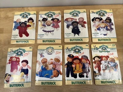 Cabbage Patch Kids Doll Outfit Pattern Lot 8 Vtg Clothes Boy Girl Butterick Sew - Image 1 of 4