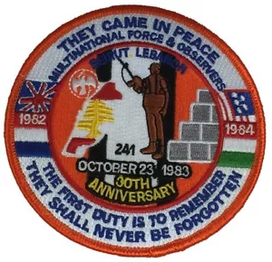THEY CAME IN PEACE BEIRUT LEBANON 1983 30TH ANNIVERSARY PATCH USMC BARRACKS - Picture 1 of 1