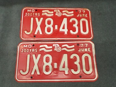 Matrículas JX8 430 Missouri 1977 Mercury Lincoln Chevrolet Chrysler Cadillac Foto 1 de 4
