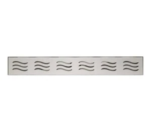Signature Hardware 40" Licata Linear Shower Drain Brushed Stainless w Flange - Picture 1 of 4